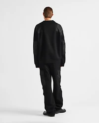 Cotton fleece pants with Re-Nylon details