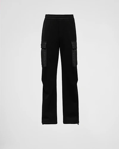 Cotton fleece pants with Re-Nylon details