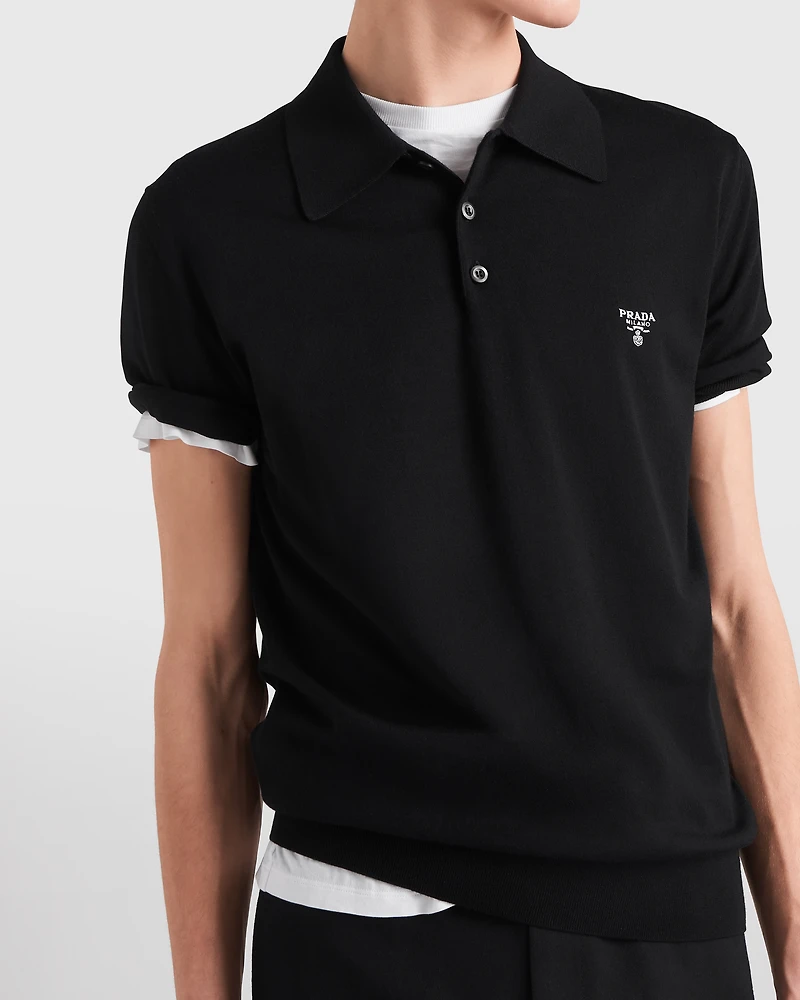 Superfine wool polo shirt