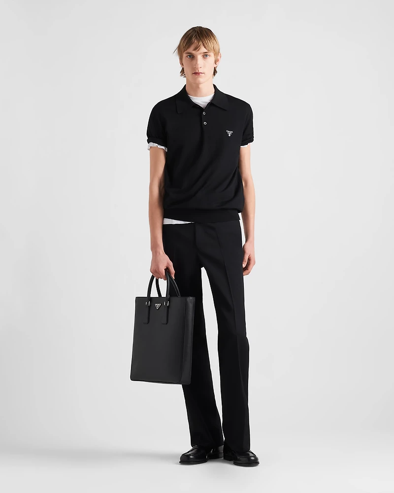Superfine wool polo shirt