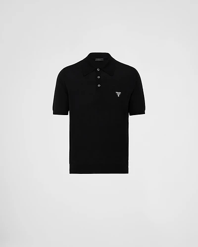 Superfine wool polo shirt