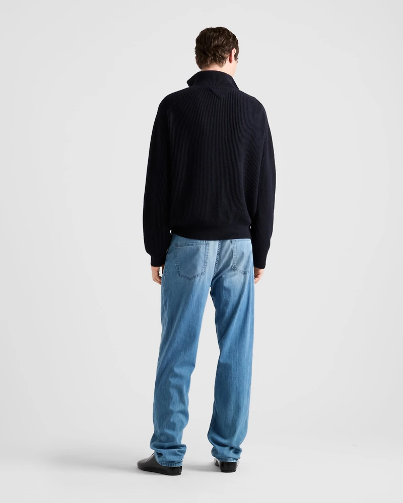 Oversized cashmere polo sweater