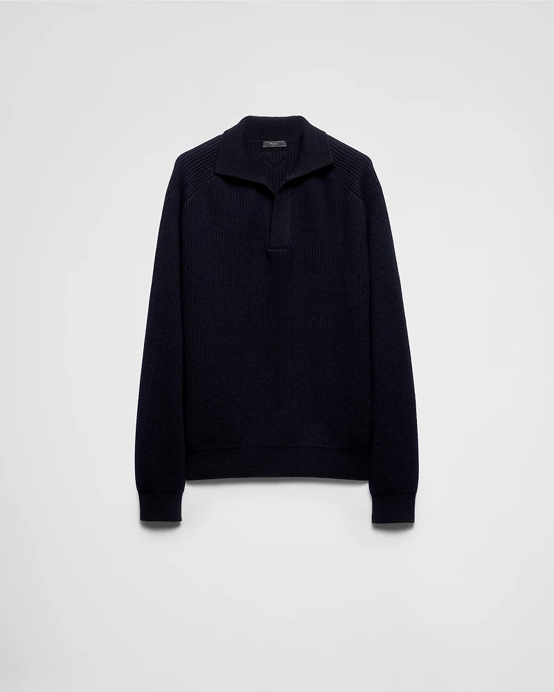 Oversized cashmere polo sweater