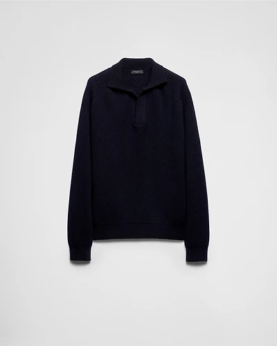 Oversized cashmere polo sweater