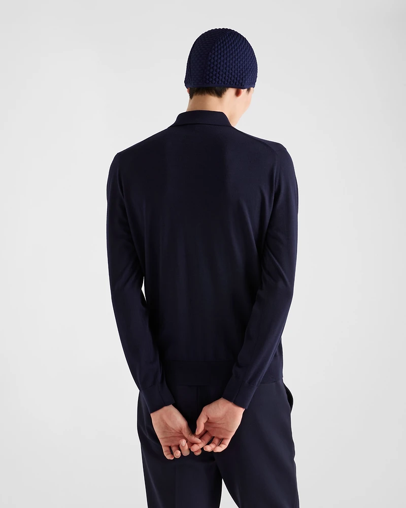 Superfine wool polo shirt