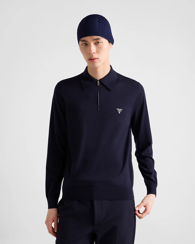 Superfine wool polo shirt