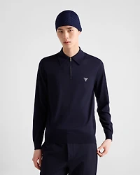 Superfine wool polo shirt