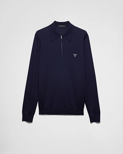 Superfine wool polo shirt