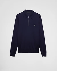 Superfine wool polo shirt
