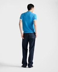 Short-sleeved cotton polo shirt