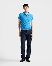 Short-sleeved cotton polo shirt