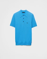 Short-sleeved cotton polo shirt