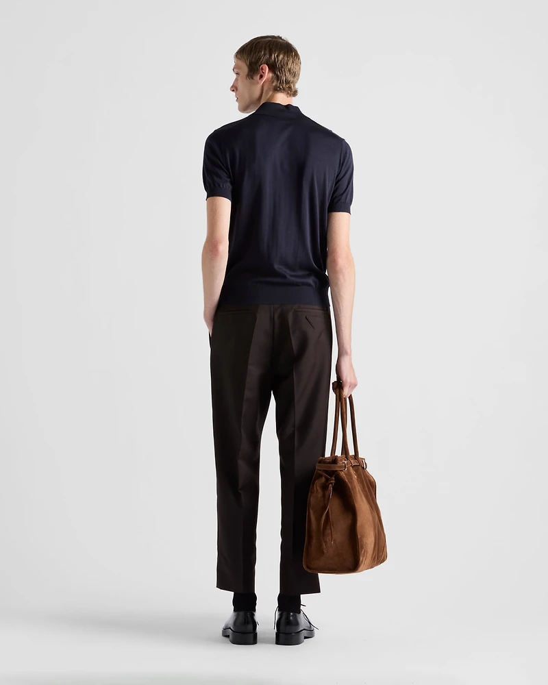 Silk polo shirt