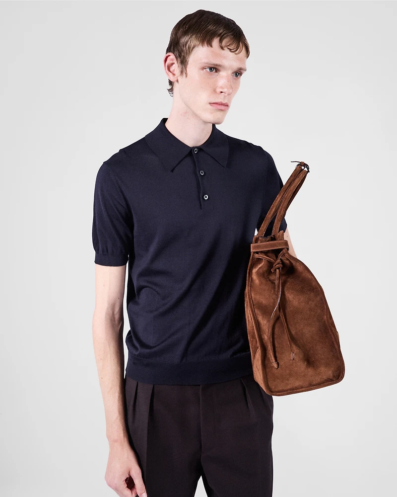 Silk polo shirt