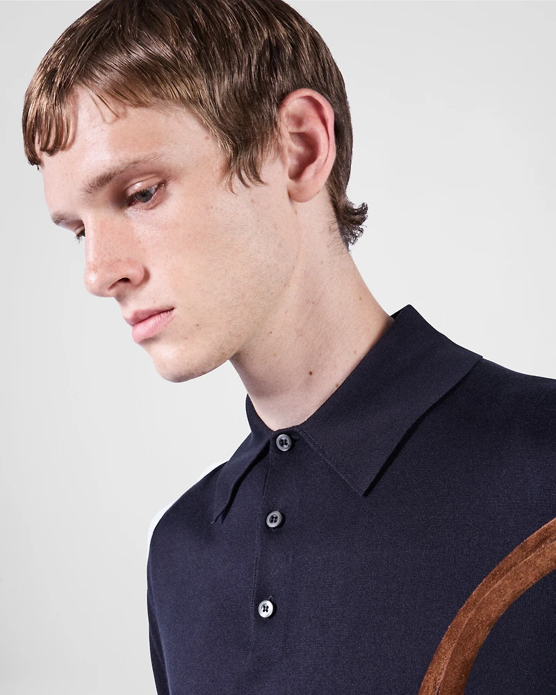 Silk polo shirt
