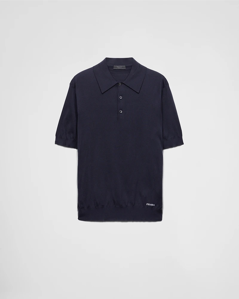 Silk polo shirt