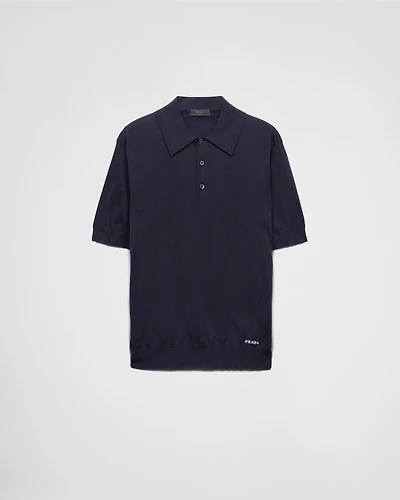 Silk polo shirt