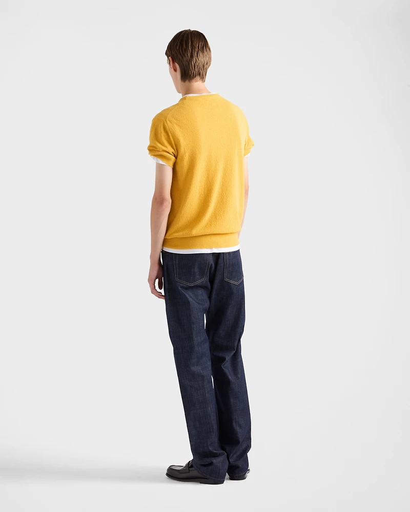 Short-sleeved cotton sweater