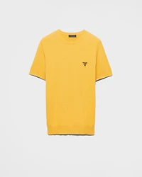 Short-sleeved cotton sweater