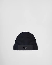 Re-Nylon gabardine and wool cap