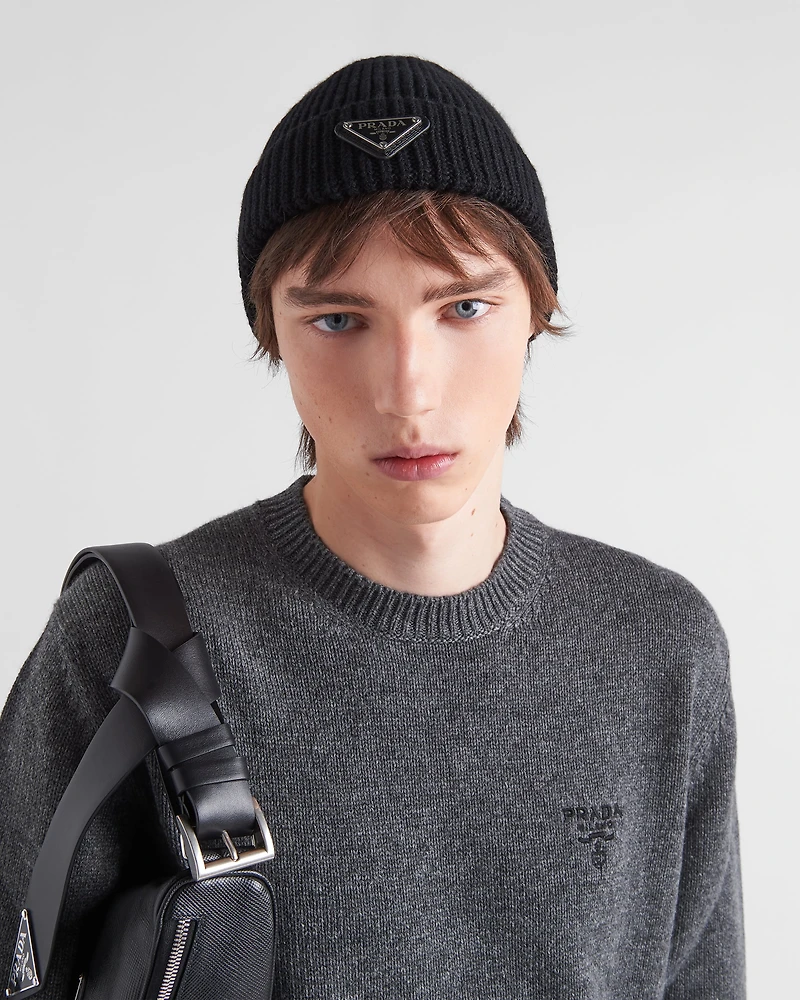 Wool and cashmere beanie