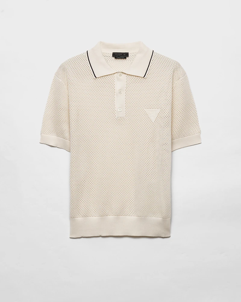 Silk and cotton polo shirt