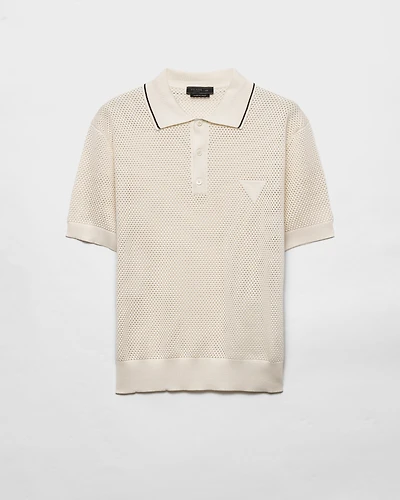Silk and cotton polo shirt