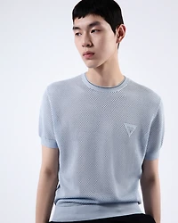 Silk and cotton crew-neck sweater
