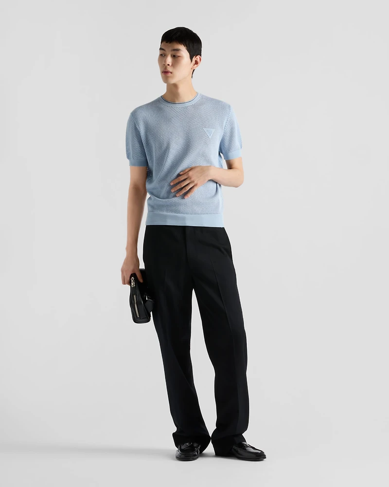 Silk and cotton crew-neck sweater