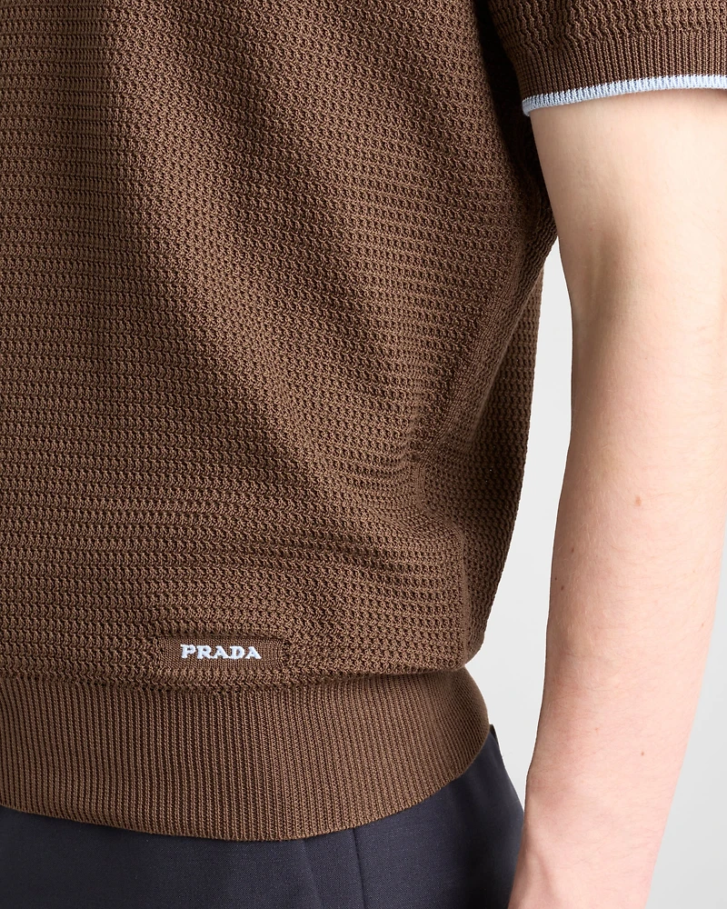 Silk and cotton polo shirt