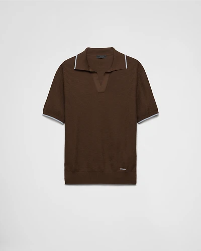 Silk and cotton polo shirt