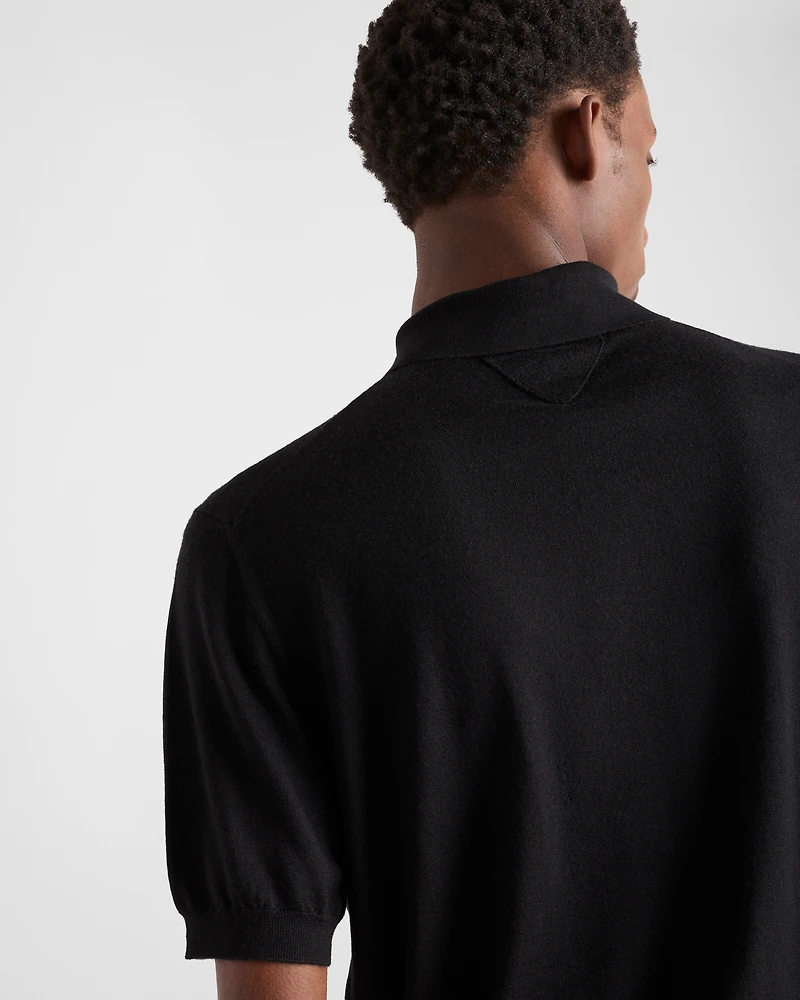 Cashmere and silk polo shirt