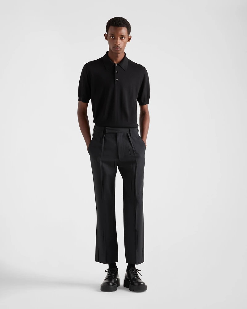 Cashmere and silk polo shirt