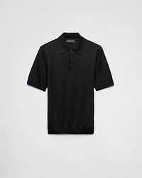 Cashmere and silk polo shirt