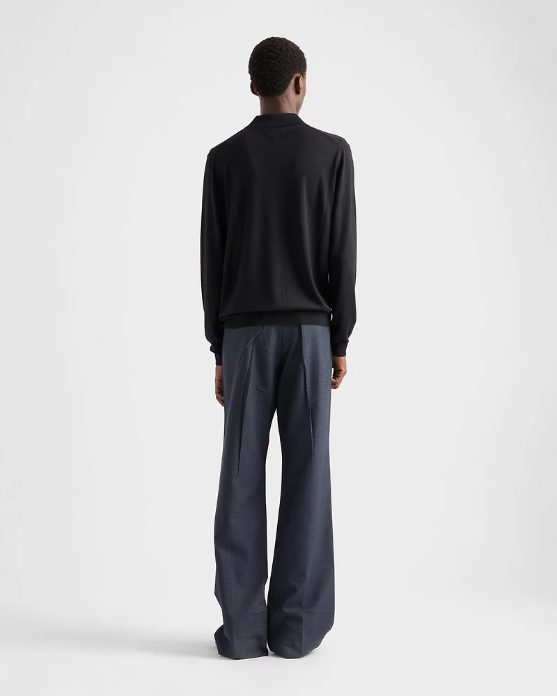 Cashmere and silk polo shirt