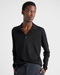 Cashmere and silk polo shirt