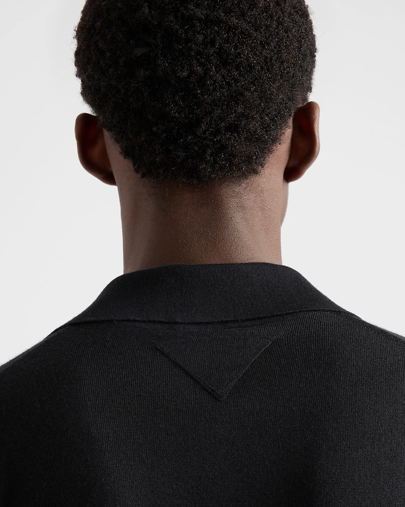 Cashmere and silk polo shirt
