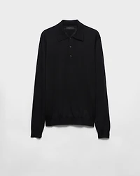 Cashmere and silk polo shirt