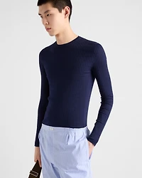 Ribbed cotton crew-neck sweater