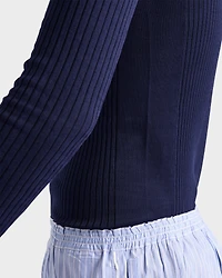 Ribbed cotton crew-neck sweater