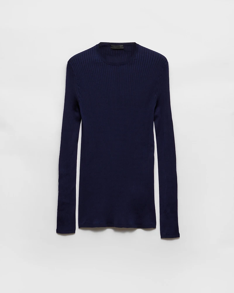 Ribbed cotton crew-neck sweater