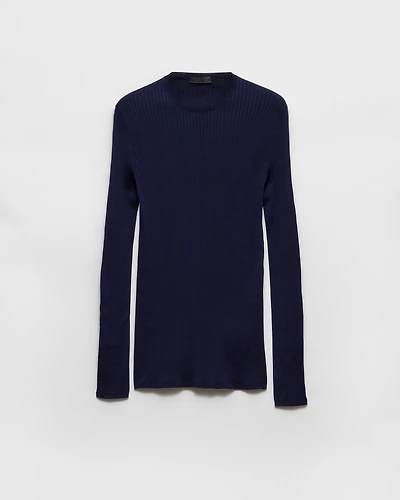 Ribbed cotton crew-neck sweater
