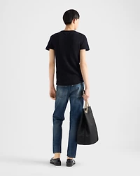 Short-sleeved cashmere sweater