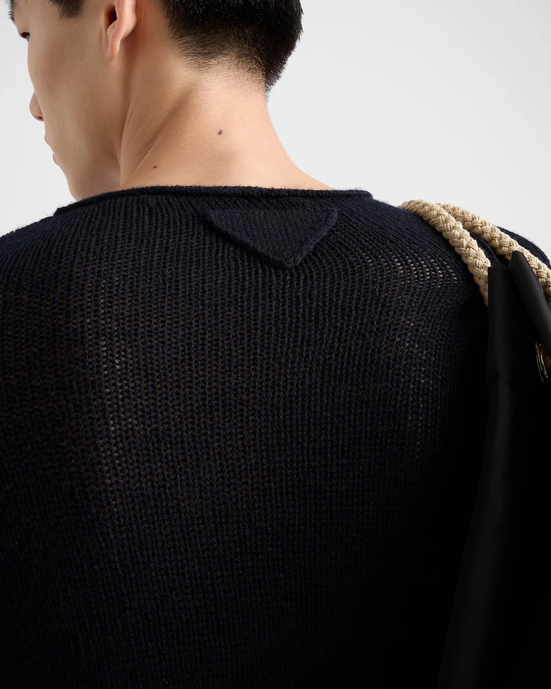 Short-sleeved cashmere sweater