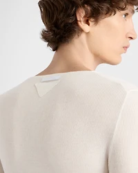Long-sleeved cashmere and silk sweater