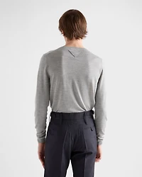 Long-sleeved cashmere and silk sweater