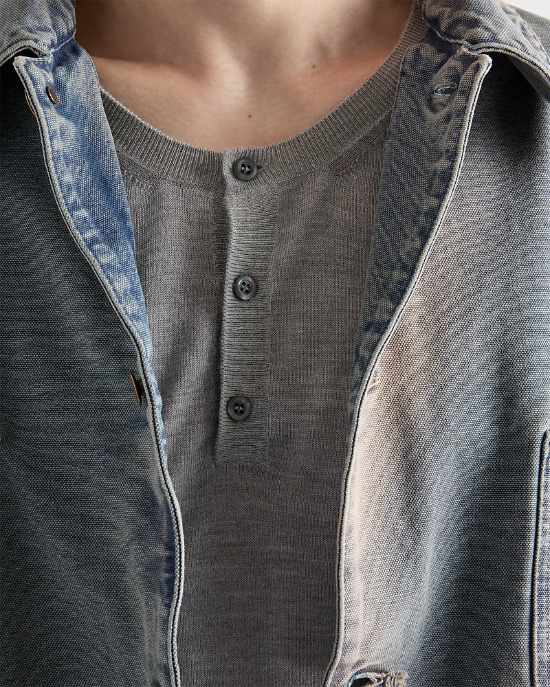 Long-sleeved cashmere and silk sweater