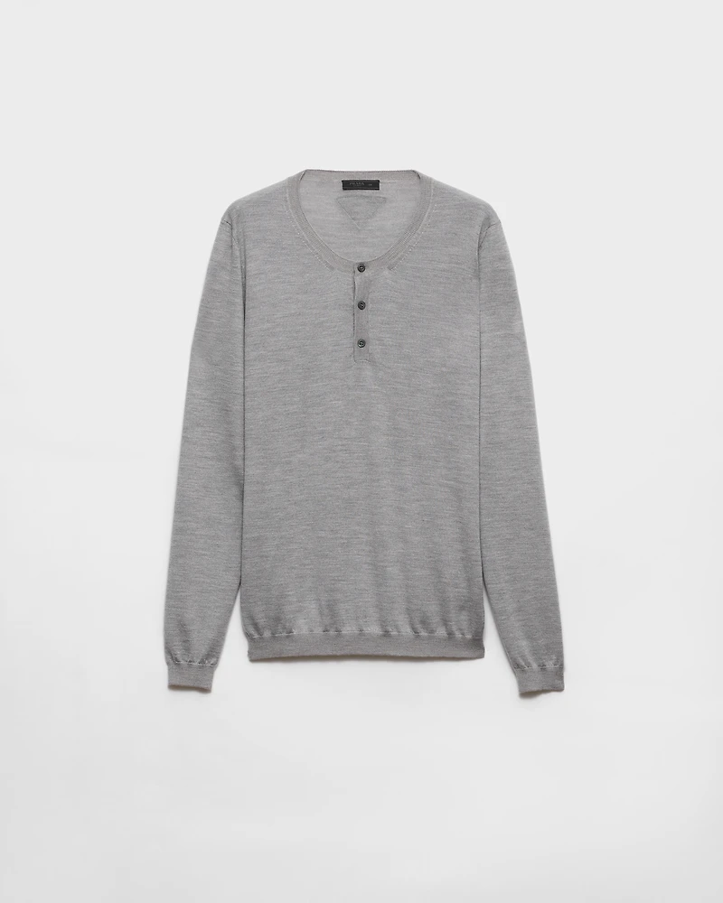 Long-sleeved cashmere and silk sweater