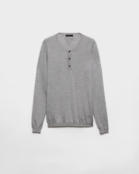 Long-sleeved cashmere and silk sweater