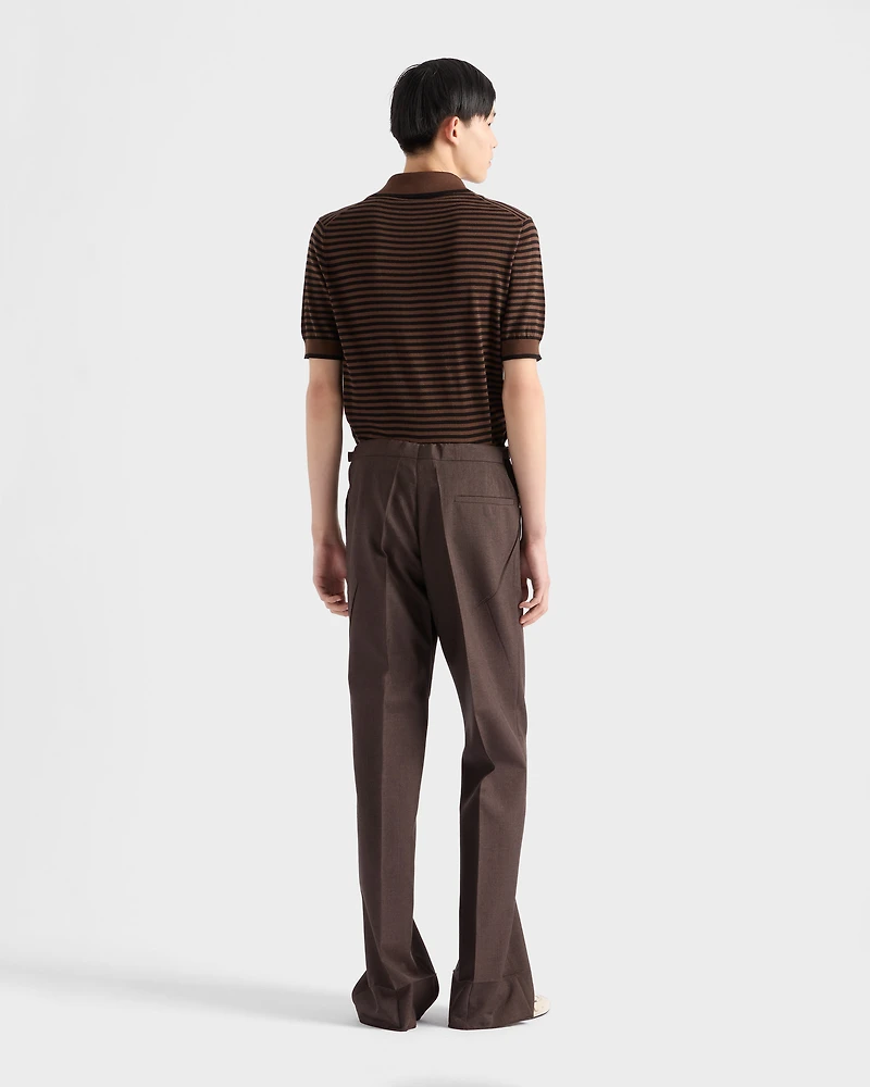 Striped cotton polo shirt